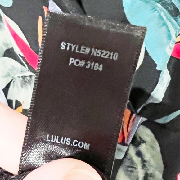 Lulus Birds of Paradise Black Floral Print Side Slit Maxi Dress size Small - Picture 10 of 12